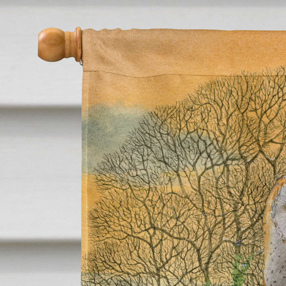 Sunset Barn Owl House Flag 28x40 Porch Sleeve Pole Decorative Outside Yard Banner Artwork Wall Hanging, Polyester