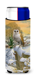 Sunset Barn Owl Slim Can Hugger , Insulated Foam Hugger for 12 oz Slim Cans, Beer Bottles & Water Bottles, Printed in USA