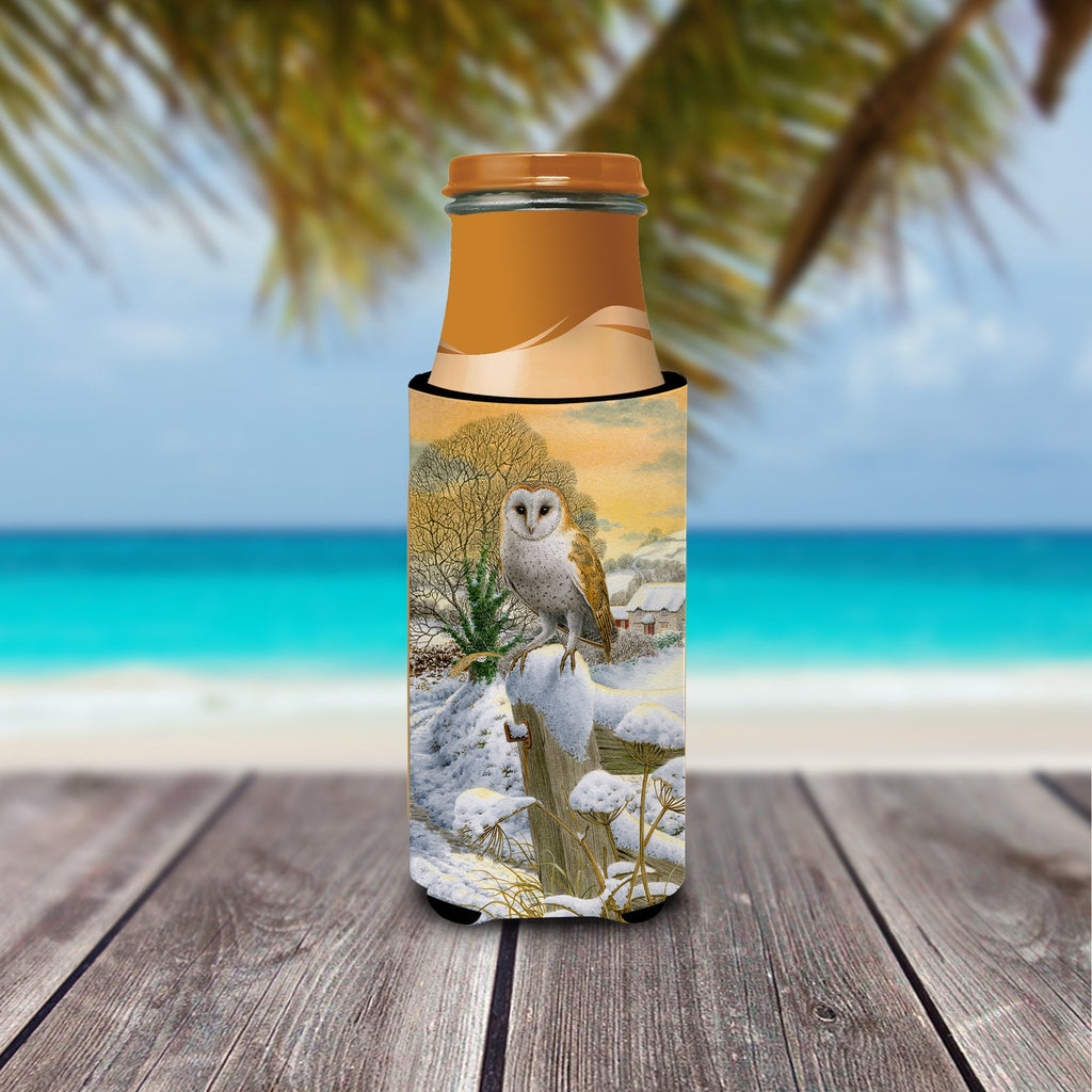 Sunset Barn Owl Slim Can Hugger , Insulated Foam Hugger for 12 oz Slim Cans, Beer Bottles & Water Bottles, Printed in USA