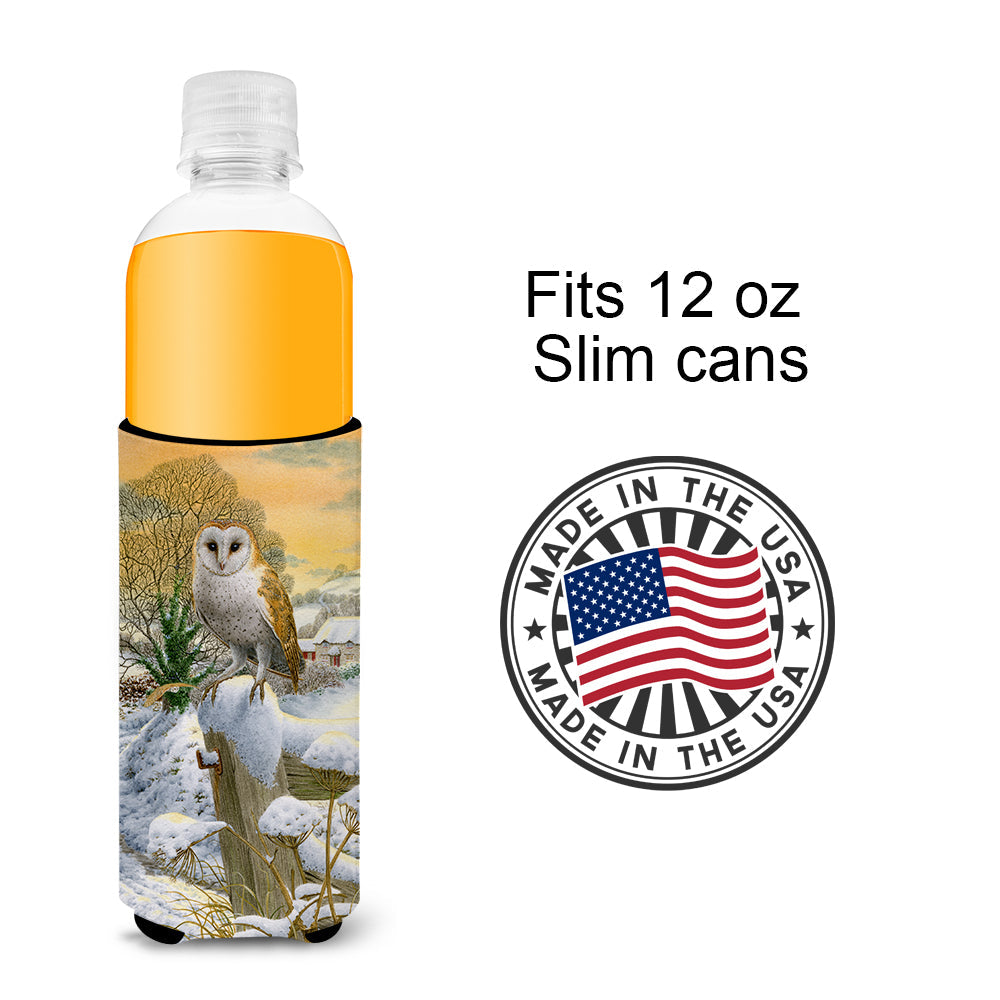 Sunset Barn Owl Slim Can Hugger , Insulated Foam Hugger for 12 oz Slim Cans, Beer Bottles & Water Bottles, Printed in USA