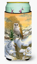 Sunset Barn Owl Tall Boy Hugger Can Cooler Sleeve Machine Washable Drink Collapsible Insulator Beverage Insulated Holder