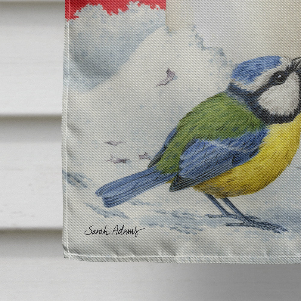 Eurasian Blue Tits Birds & Milk Bottles House Flag 28x40 Porch Sleeve Pole Decorative Outside Yard Banner Artwork Wall Hanging, Polyester
