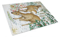 European Roe Deer Western Roe Deer Cutting Board Tempered Glass Kitchen Cutting Surface, Heat Resistant Chopping, Non-Slip Feet, Food Prep & Serving