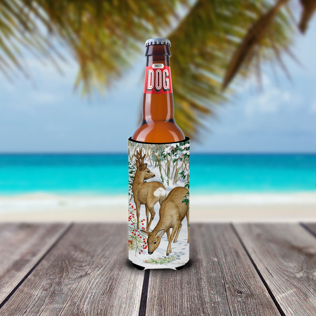 European Roe Deer Western Roe Deer Slim Can Hugger , Insulated Foam Hugger for 12 oz Slim Cans, Beer Bottles & Water Bottles, Printed in USA