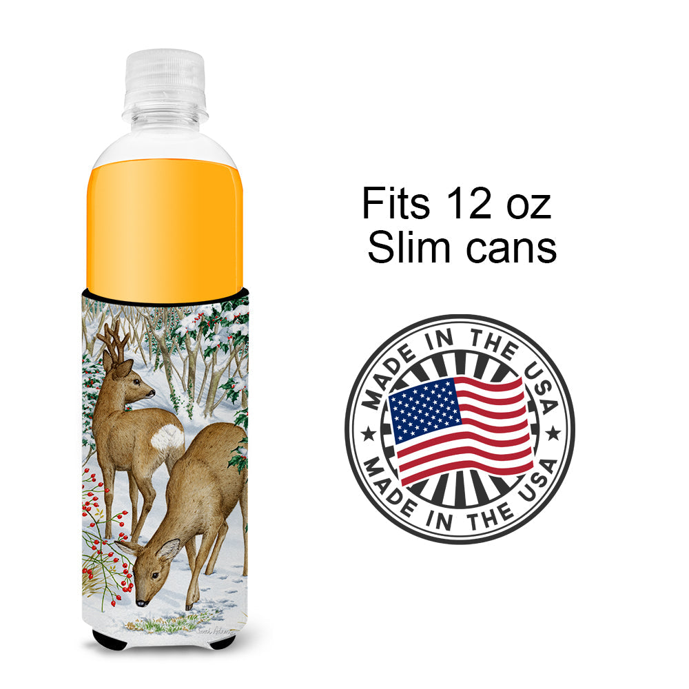 European Roe Deer Western Roe Deer Slim Can Hugger , Insulated Foam Hugger for 12 oz Slim Cans, Beer Bottles & Water Bottles, Printed in USA