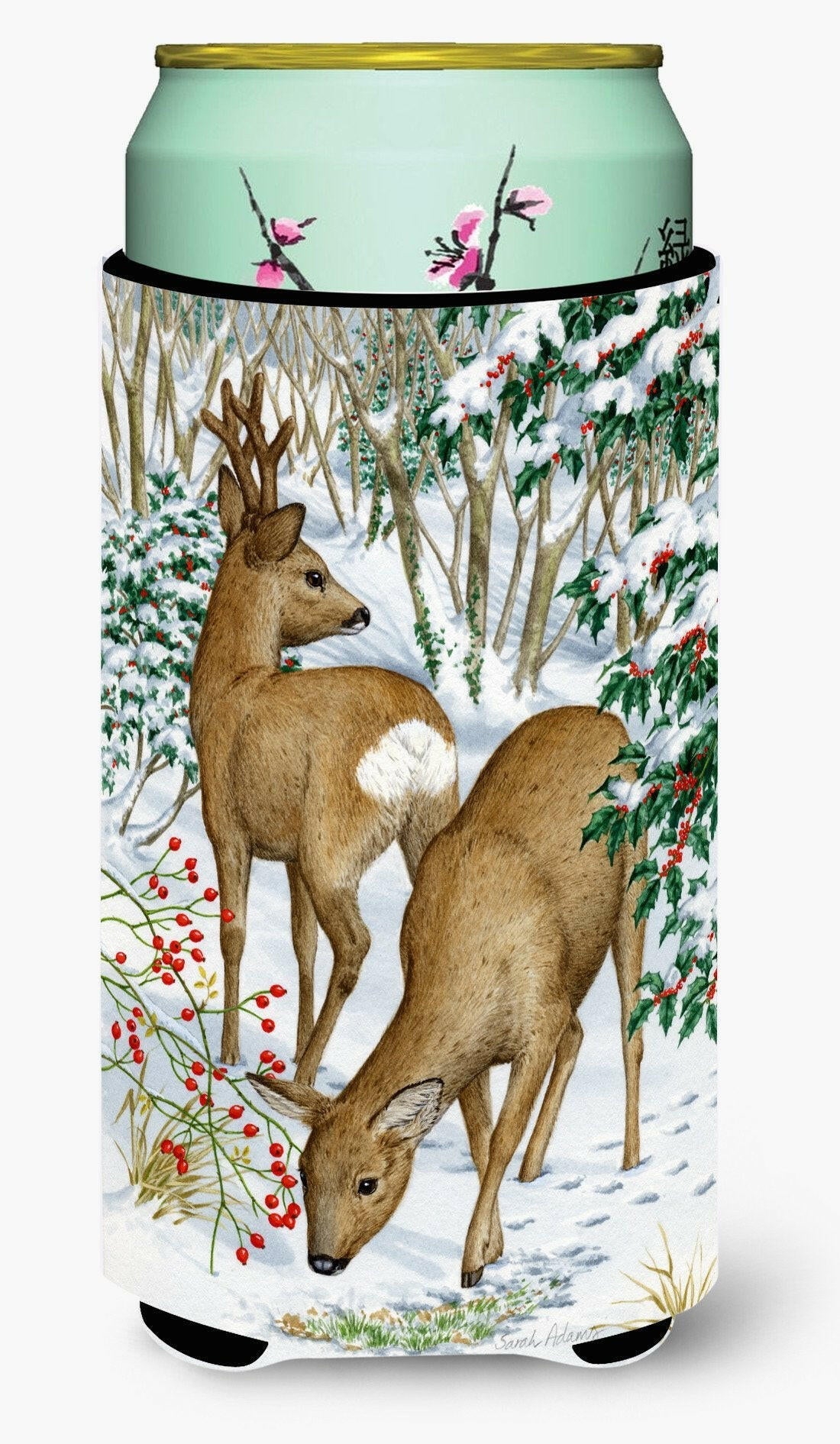 European Roe Deer Western Roe Deer Tall Boy Hugger Can Cooler Sleeve Machine Washable Drink Collapsible Insulator Beverage Insulated Holder