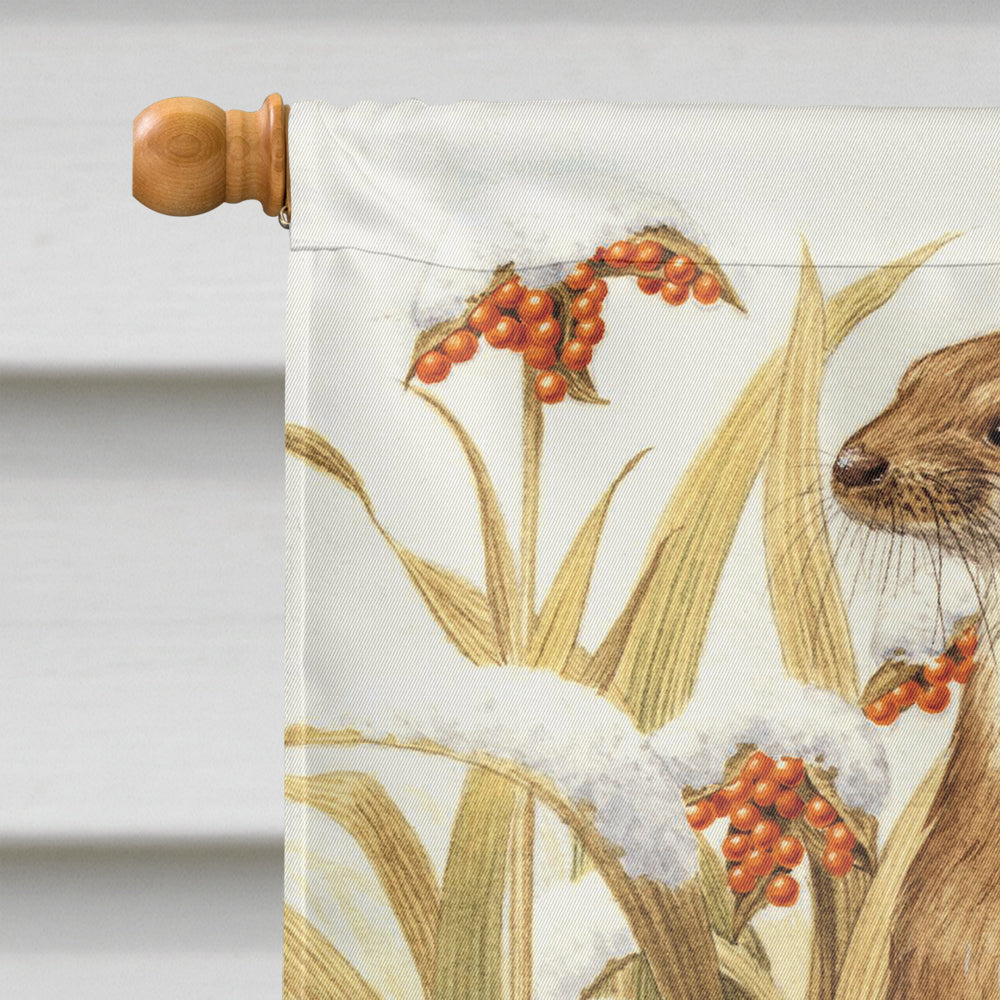 Otters & Gladon Irises House Flag 28x40 Porch Sleeve Pole Decorative Outside Yard Banner Artwork Wall Hanging, Polyester