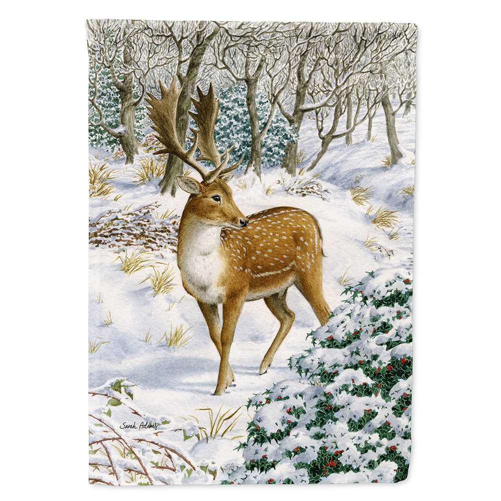 Fallow Buck Deer House Flag 28x40 Porch Sleeve Pole Decorative Outside Yard Banner Artwork Wall Hanging, Polyester