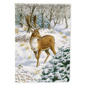 Fallow Buck Deer House Flag 28x40 Porch Sleeve Pole Decorative Outside Yard Banner Artwork Wall Hanging, Polyester