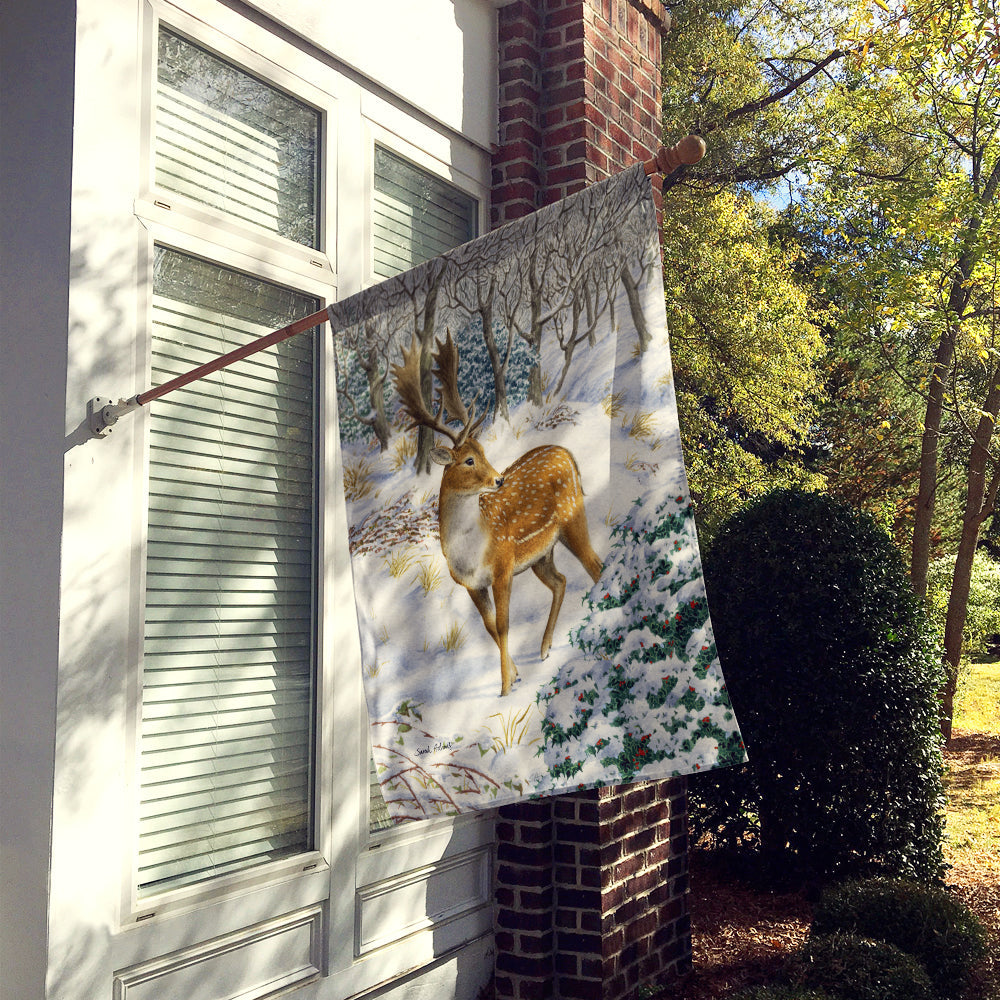 Fallow Buck Deer House Flag 28x40 Porch Sleeve Pole Decorative Outside Yard Banner Artwork Wall Hanging, Polyester