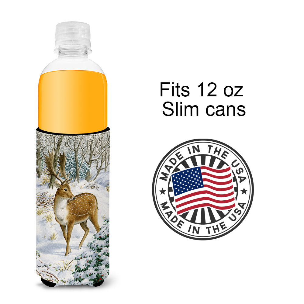 Fallow Buck Deer Slim Can Hugger , Insulated Foam Hugger for 12 oz Slim Cans, Beer Bottles & Water Bottles, Printed in USA
