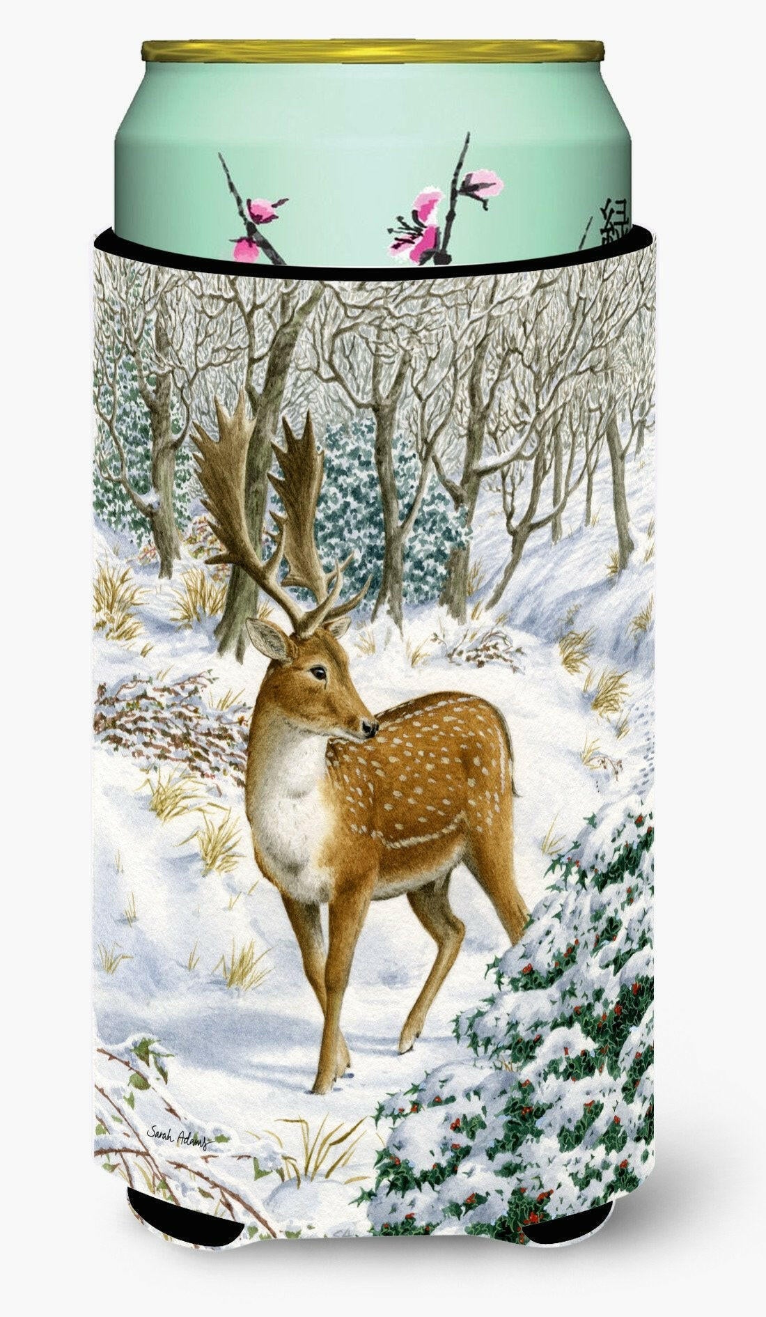 Fallow Buck Deer Tall Boy Hugger Can Cooler Sleeve Machine Washable Drink Collapsible Insulator Beverage Insulated Holder