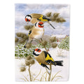 European Goldfinch House Flag 28x40 Porch Sleeve Pole Decorative Outside Yard Banner Artwork Wall Hanging, Polyester