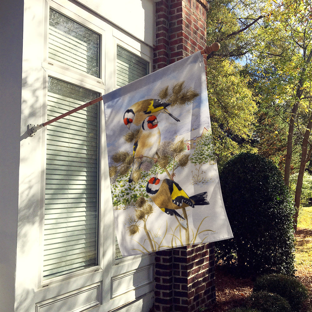 European Goldfinch House Flag 28x40 Porch Sleeve Pole Decorative Outside Yard Banner Artwork Wall Hanging, Polyester