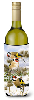 European Goldfinch Wine Bottle Hugger Gift Sleeve for Standard 750 ml Bottles, Insulated Reusable Also Fits Mini Shot & Pint Bottles