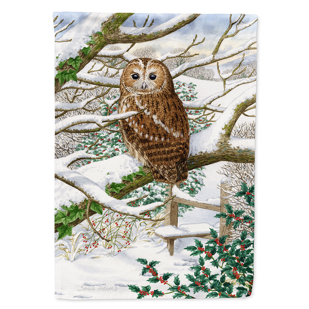Tawny Owl House Flag 28x40 Porch Sleeve Pole Decorative Outside Yard Banner Artwork Wall Hanging, Polyester