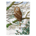 Tawny Owl House Flag 28x40 Porch Sleeve Pole Decorative Outside Yard Banner Artwork Wall Hanging, Polyester