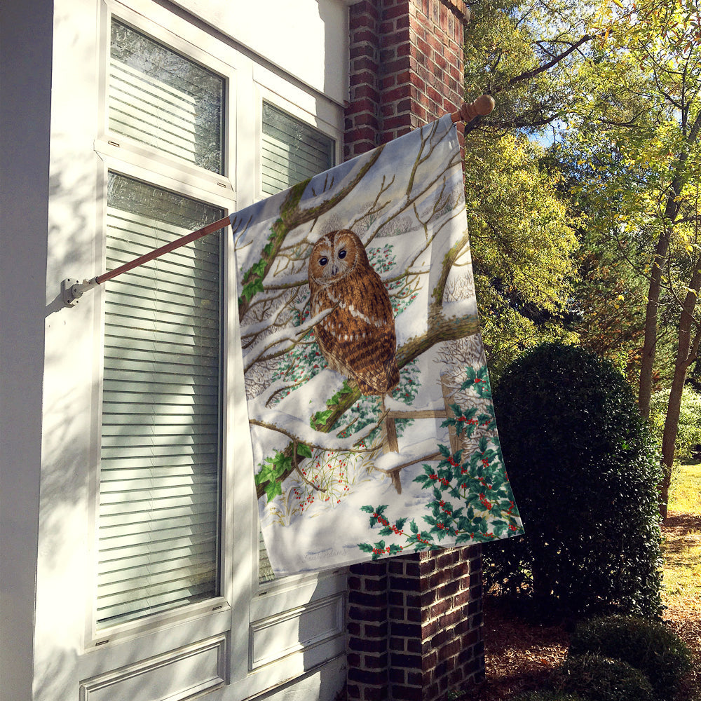 Tawny Owl House Flag 28x40 Porch Sleeve Pole Decorative Outside Yard Banner Artwork Wall Hanging, Polyester