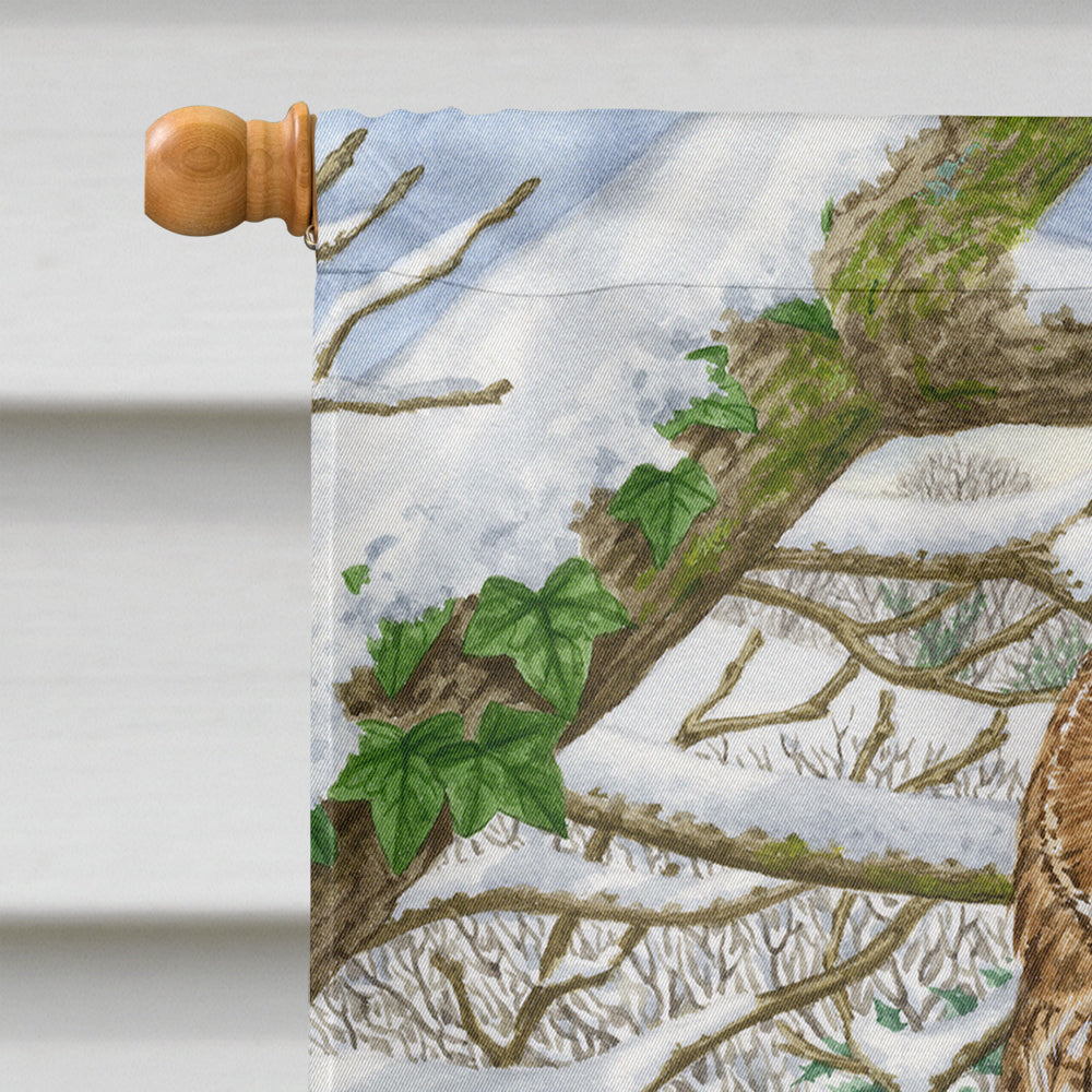 Tawny Owl House Flag 28x40 Porch Sleeve Pole Decorative Outside Yard Banner Artwork Wall Hanging, Polyester
