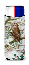 Tawny Owl Slim Can Hugger , Insulated Foam Hugger for 12 oz Slim Cans, Beer Bottles & Water Bottles, Printed in USA