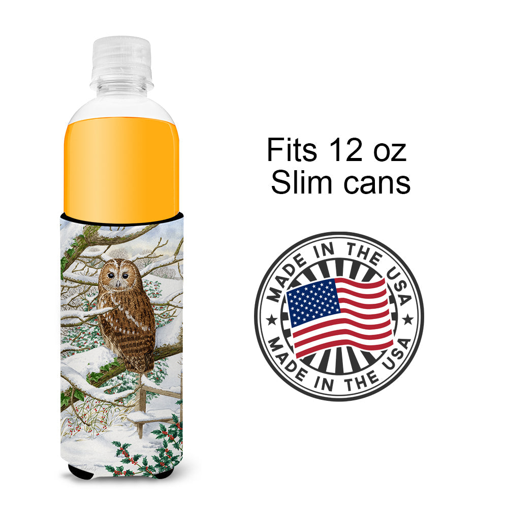 Tawny Owl Slim Can Hugger , Insulated Foam Hugger for 12 oz Slim Cans, Beer Bottles & Water Bottles, Printed in USA