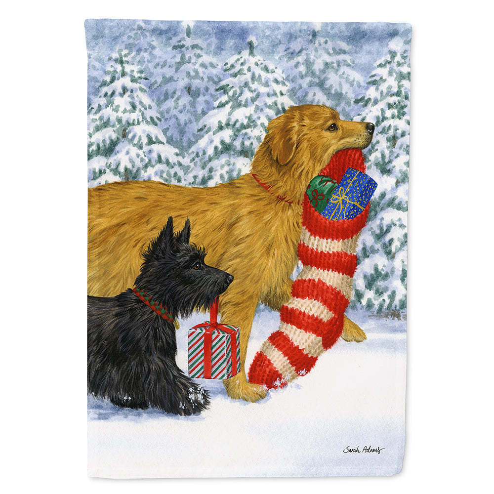 Keep Up There, Scottie Scottish Terrier House Flag 28x40 Porch Sleeve Pole Decorative Outside Yard Banner Artwork Wall Hanging, Polyester