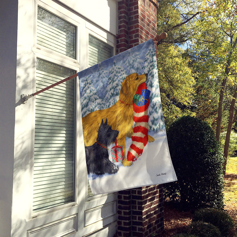Keep Up There, Scottie Scottish Terrier House Flag 28x40 Porch Sleeve Pole Decorative Outside Yard Banner Artwork Wall Hanging, Polyester
