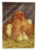 My Little Chickadees with Hen Chicken House Flag 28x40 Porch Sleeve Pole Decorative Outside Yard Banner Artwork Wall Hanging, Polyester