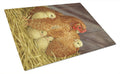 My Little Chickadees with Hen Chicken Cutting Board Tempered Glass Kitchen Cutting Surface, Heat Resistant Chopping, Non-Slip Feet, Food Prep & Serving