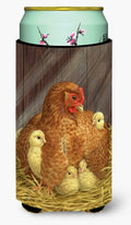 My Little Chickadees with Hen Chicken Tall Boy Hugger Can Cooler Sleeve Machine Washable Drink Collapsible Insulator Beverage Insulated Holder