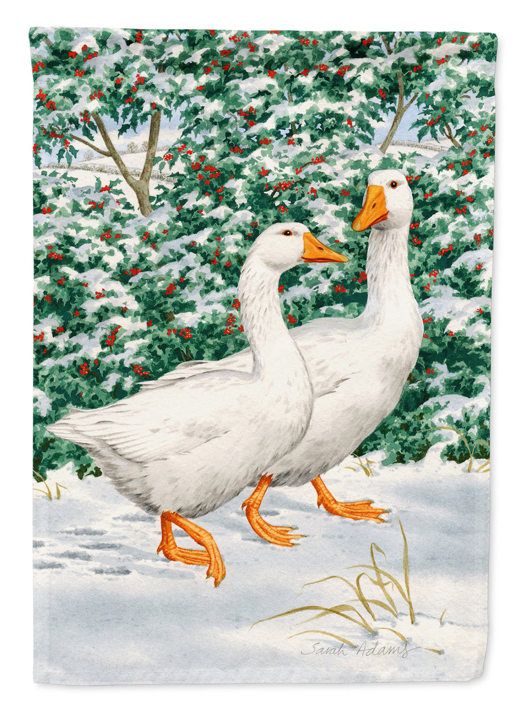 Geese  House Flag 28x40 Porch Sleeve Pole Decorative Outside Yard Banner Artwork Wall Hanging, Polyester