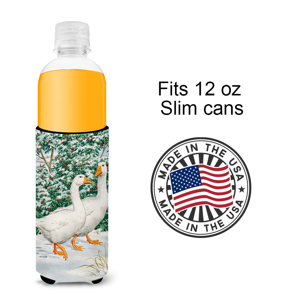 Geese  Slim Can Hugger , Insulated Foam Hugger for 12 oz Slim Cans, Beer Bottles & Water Bottles, Printed in USA