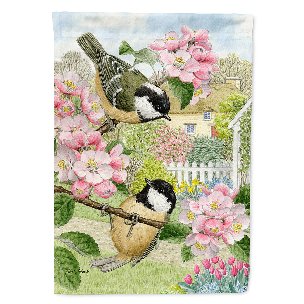 Coal Tits House Flag 28x40 Porch Sleeve Pole Decorative Outside Yard Banner Artwork Wall Hanging, Polyester