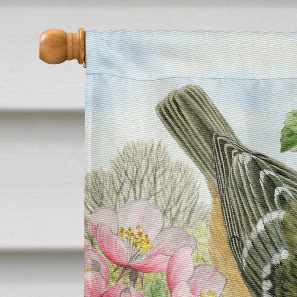 Coal Tits House Flag 28x40 Porch Sleeve Pole Decorative Outside Yard Banner Artwork Wall Hanging, Polyester