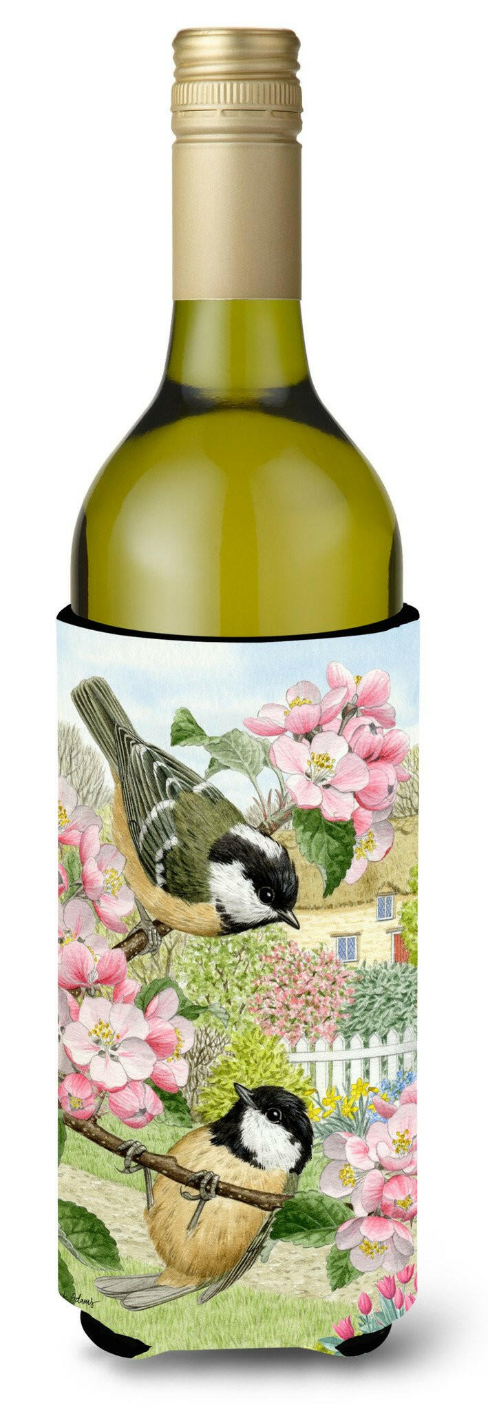 Coal Tits Wine Bottle Hugger Gift Sleeve for Standard 750 ml Bottles, Insulated Reusable Also Fits Mini Shot & Pint Bottles