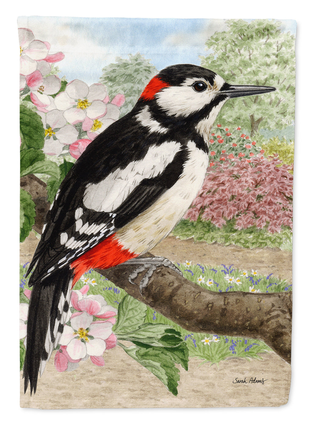 Woodpecker  House Flag 28x40 Porch Sleeve Pole Decorative Outside Yard Banner Artwork Wall Hanging, Polyester