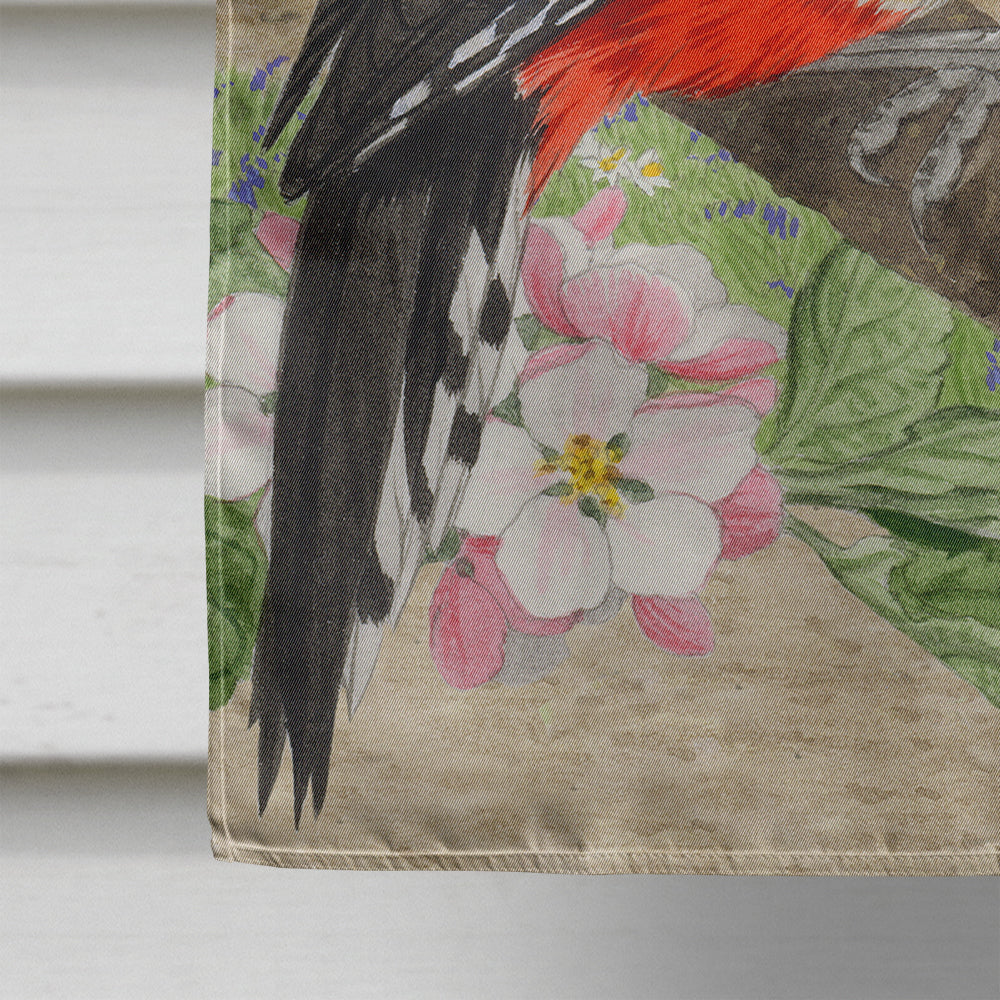 Woodpecker  House Flag 28x40 Porch Sleeve Pole Decorative Outside Yard Banner Artwork Wall Hanging, Polyester