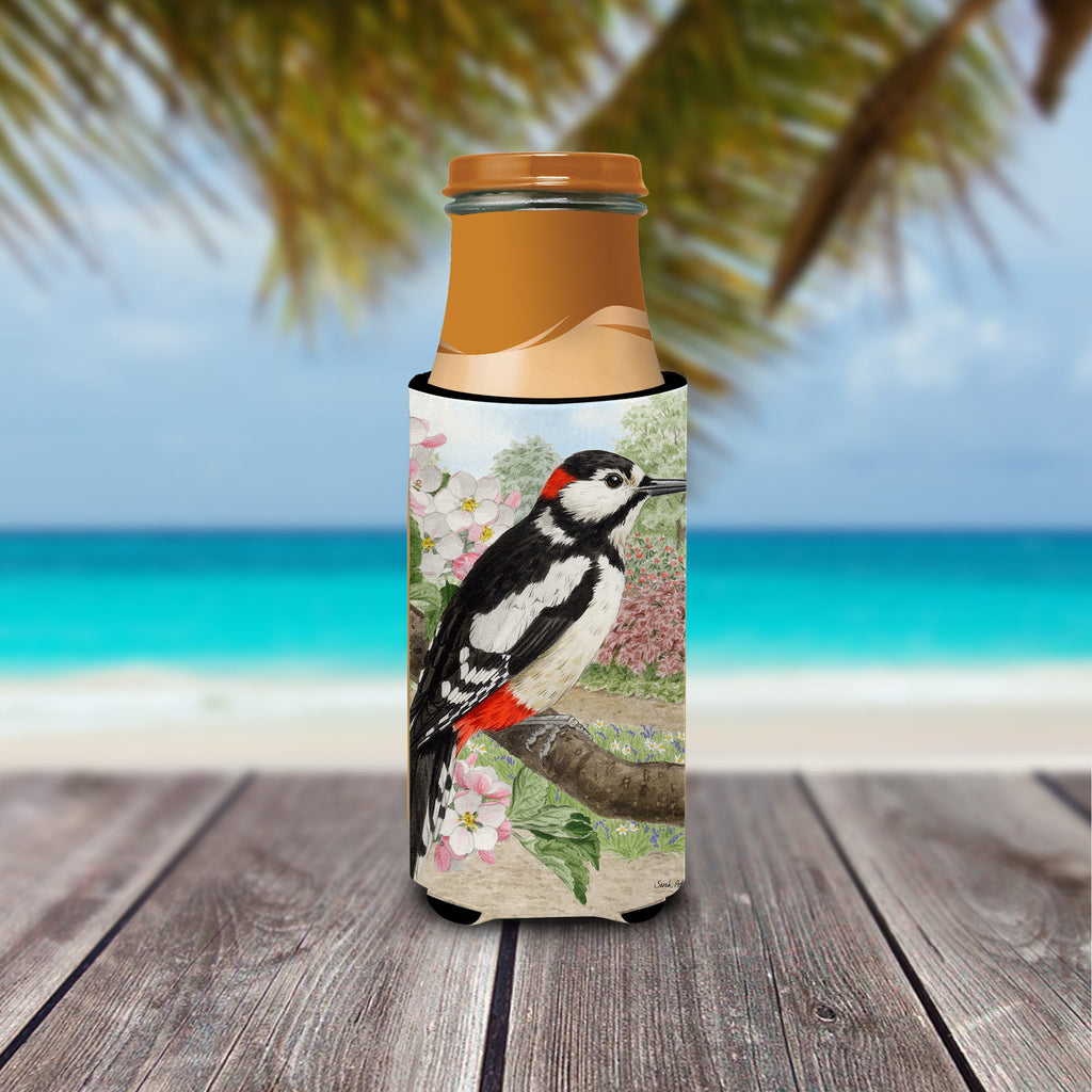 Woodpecker  Slim Can Hugger , Insulated Foam Hugger for 12 oz Slim Cans, Beer Bottles & Water Bottles, Printed in USA