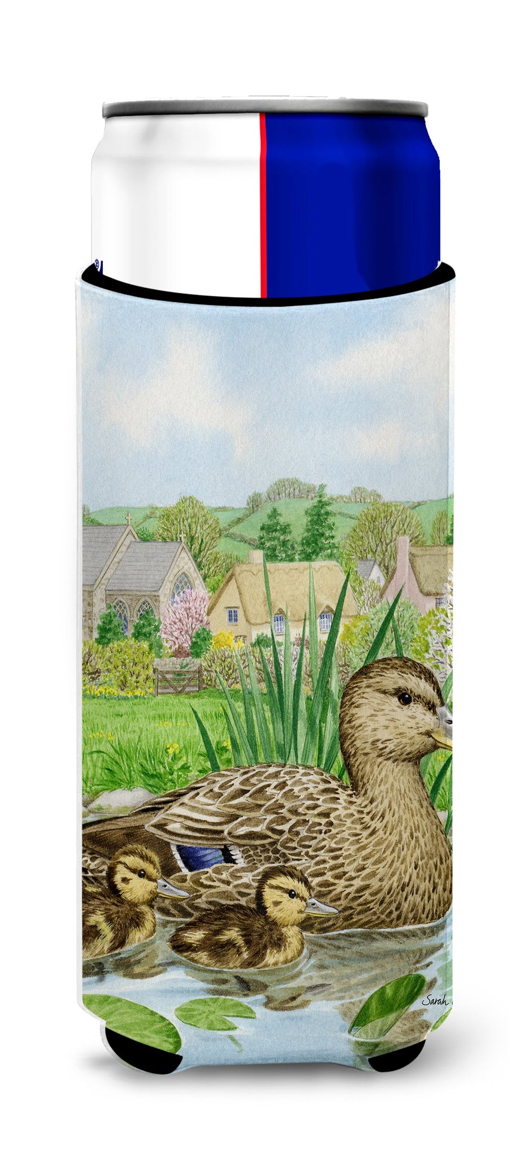 Mallard Duck Slim Can Hugger , Insulated Foam Hugger for 12 oz Slim Cans, Beer Bottles & Water Bottles, Printed in USA