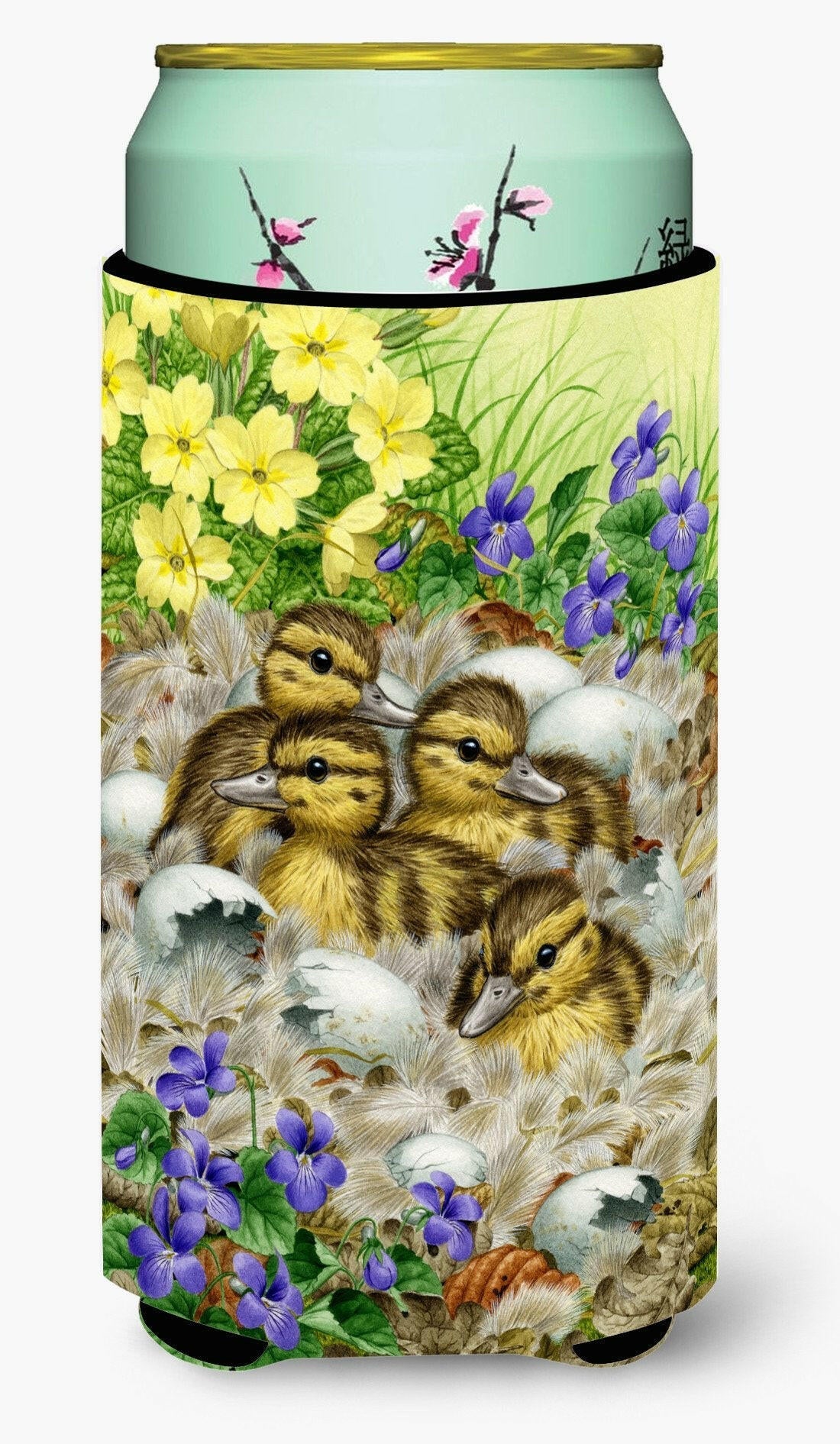 Mallard Duck Chicks Tall Boy Hugger Can Cooler Sleeve Machine Washable Drink Collapsible Insulator Beverage Insulated Holder