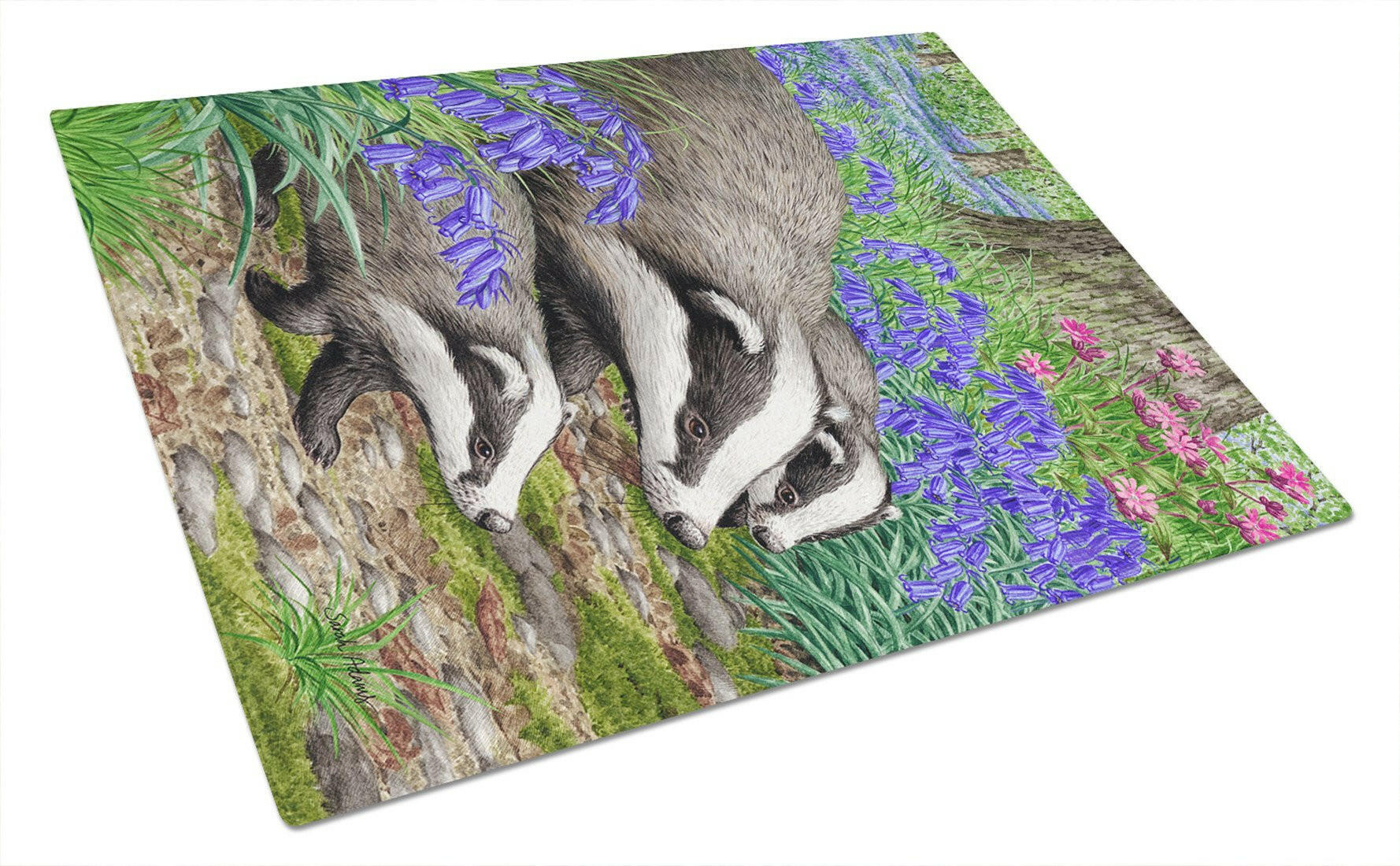 Badgers Cutting Board Tempered Glass Kitchen Cutting Surface, Heat Resistant Chopping, Non-Slip Feet, Food Prep & Serving