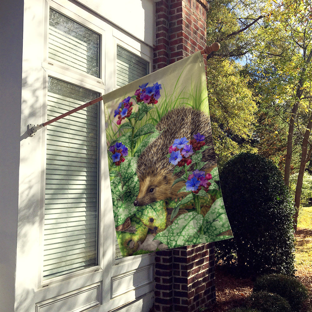 Hedgehog House Flag 28x40 Porch Sleeve Pole Decorative Outside Yard Banner Artwork Wall Hanging, Polyester