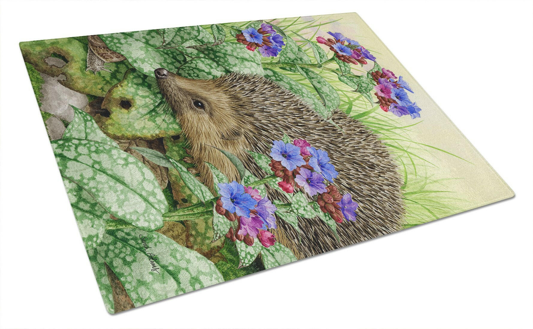 Hedgehog Cutting Board Tempered Glass Kitchen Cutting Surface, Heat Resistant Chopping, Non-Slip Feet, Food Prep & Serving