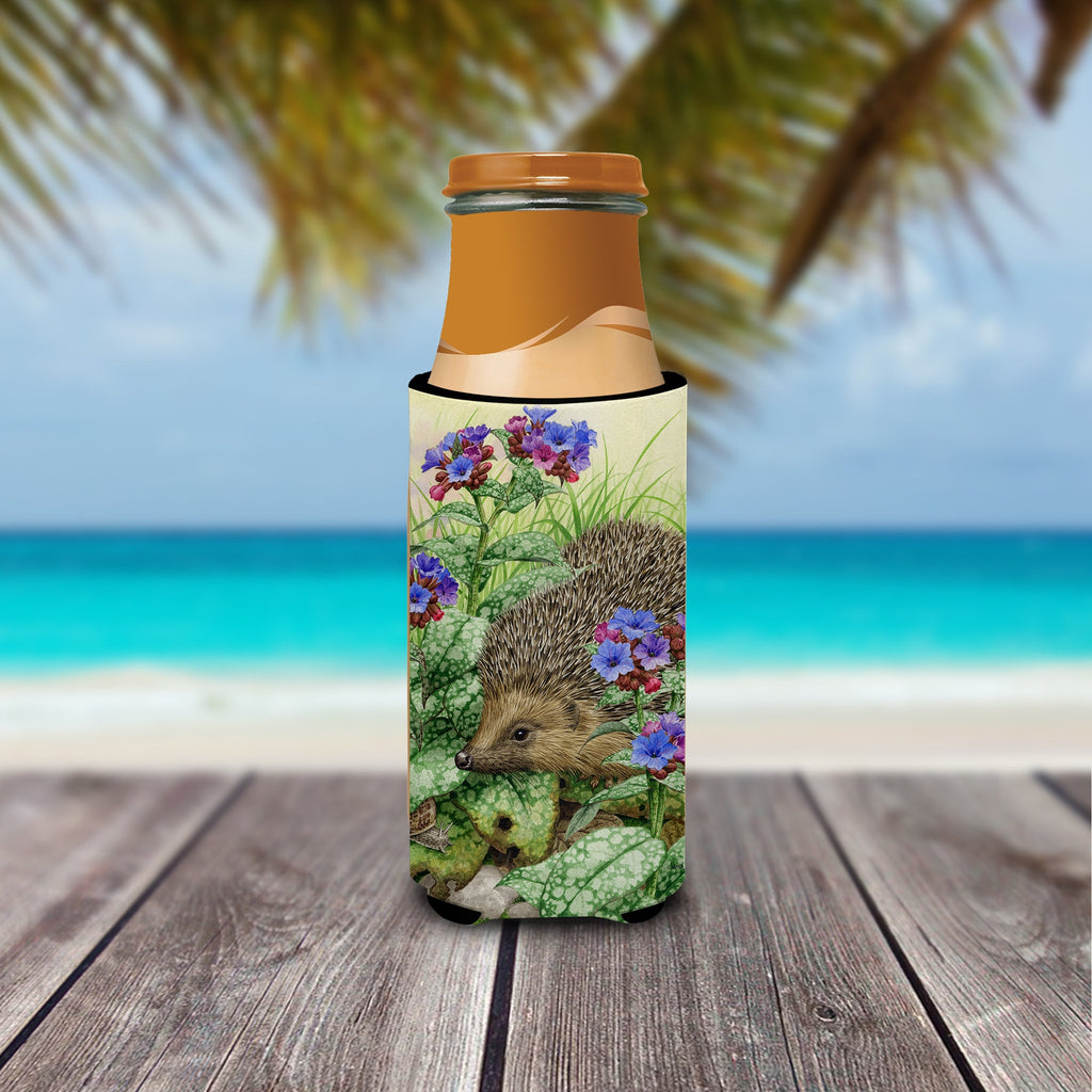 Hedgehog Slim Can Hugger , Insulated Foam Hugger for 12 oz Slim Cans, Beer Bottles & Water Bottles, Printed in USA