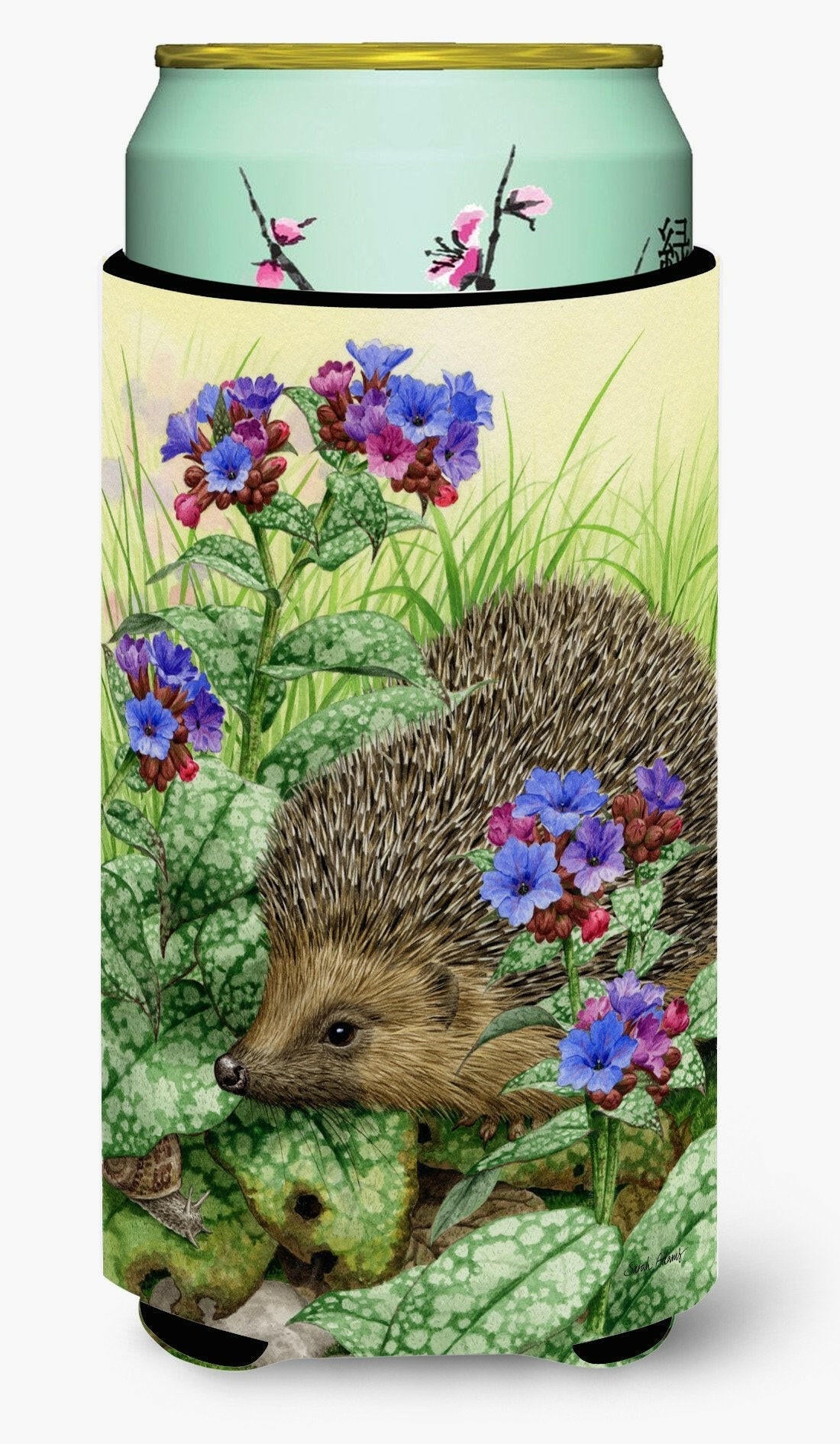 Hedgehog Tall Boy Hugger Can Cooler Sleeve Machine Washable Drink Collapsible Insulator Beverage Insulated Holder