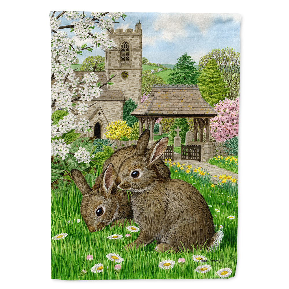 Leveret Bunny Rabbit House Flag 28x40 Porch Sleeve Pole Decorative Outside Yard Banner Artwork Wall Hanging, Polyester