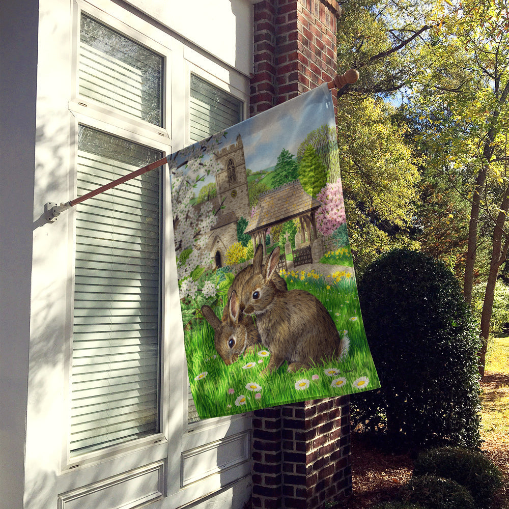 Leveret Bunny Rabbit House Flag 28x40 Porch Sleeve Pole Decorative Outside Yard Banner Artwork Wall Hanging, Polyester