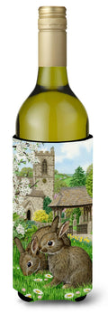 Leveret Bunny Rabbit Wine Bottle Hugger Gift Sleeve for Standard 750 ml Bottles, Insulated Reusable Also Fits Mini Shot & Pint Bottles