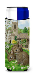 Leveret Bunny Rabbit Slim Can Hugger , Insulated Foam Hugger for 12 oz Slim Cans, Beer Bottles & Water Bottles, Printed in USA