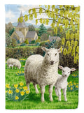 Sheep House Flag 28x40 Porch Sleeve Pole Decorative Outside Yard Banner Artwork Wall Hanging, Polyester